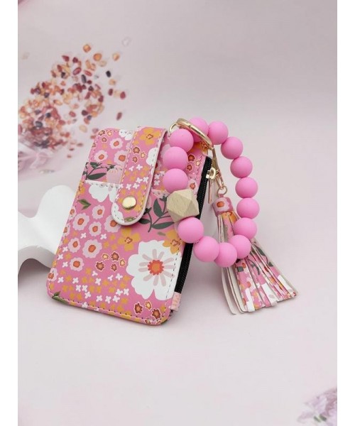 Women's Boho Style Beaded & Tassel Decorated Keychain with Flower Pattern Wallet, Cute Fall Trendy Keychain, Chic Gorgeous Keychain for Key & Bag Decor, Fall Outfits, Fall Freshness Women's Boho Style Beaded & Tassel Decorated Keychain with Flower Pattern Wallet, Cute Fall Trendy Keychain, Chic Gorgeous Keychain for Key & Bag Decor, Fall Outfits, Fall Freshness