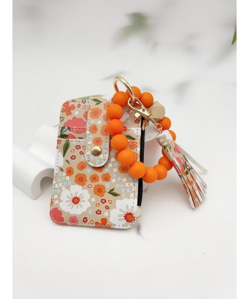 Women's Boho Style Beaded & Tassel Decorated Keychain with Flower Pattern Wallet, Cute Fall Trendy Keychain, Chic Gorgeous Keychain for Key & Bag Decor, Fall Outfits, Fall Freshness Women's Boho Style Beaded & Tassel Decorated Keychain with Flower Pattern Wallet, Cute Fall Trendy Keychain, Chic Gorgeous Keychain for Key & Bag Decor, Fall Outfits, Fall Freshness