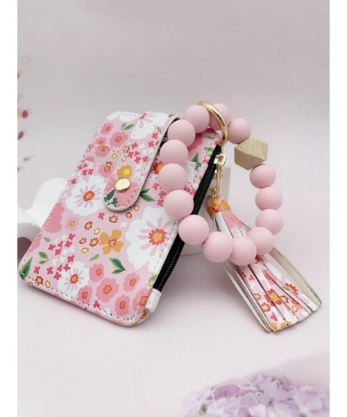 Women's Boho Style Beaded & Tassel Decorated Keychain with Flower Pattern Wallet, Cute Fall Trendy Keychain, Chic Gorgeous Keychain for Key & Bag Decor, Fall Outfits, Fall Freshness Women's Boho Style Beaded & Tassel Decorated Keychain with Flower Pattern Wallet, Cute Fall Trendy Keychain, Chic Gorgeous Keychain for Key & Bag Decor, Fall Outfits, Fall Freshness