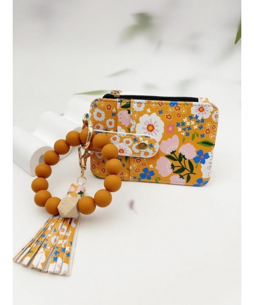 Women's Boho Style Beaded & Tassel Decorated Keychain with Flower Pattern Wallet, Cute Fall Trendy Keychain, Chic Gorgeous Keychain for Key & Bag Decor, Fall Outfits, Fall Freshness Women's Boho Style Beaded & Tassel Decorated Keychain with Flower Pattern Wallet, Cute Fall Trendy Keychain, Chic Gorgeous Keychain for Key & Bag Decor, Fall Outfits, Fall Freshness