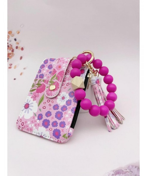 Women's Boho Style Beaded & Tassel Decorated Keychain with Flower Pattern Wallet, Cute Fall Trendy Keychain, Chic Gorgeous Keychain for Key & Bag Decor, Fall Outfits, Fall Freshness Women's Boho Style Beaded & Tassel Decorated Keychain with Flower Pattern Wallet, Cute Fall Trendy Keychain, Chic Gorgeous Keychain for Key & Bag Decor, Fall Outfits, Fall Freshness