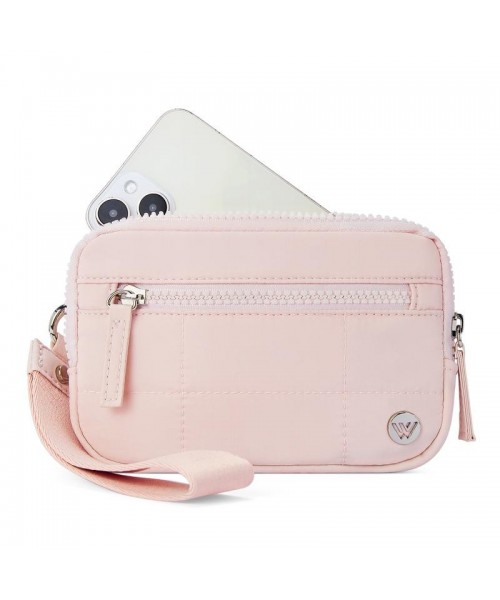 Puffer Wristlet Wallets for Women Nylon Quilted Wallet with 3 Zipper Purse for Travel Credit Card Holder Phone Organizer