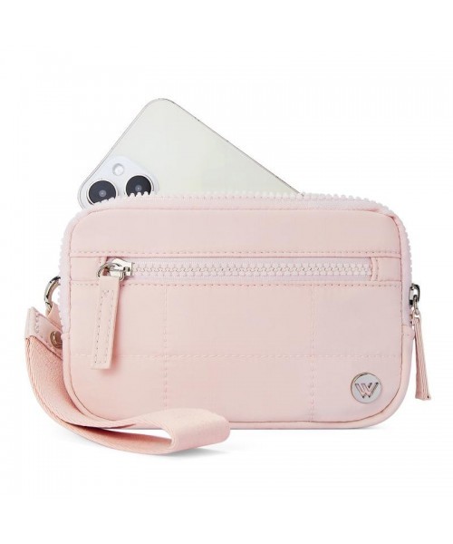 Puffer Wristlet Wallets for Women Nylon Quilted Wallet with 3 Zipper Purse for Travel Credit Card Holder Phone Organizer
