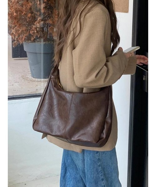 Women's Solid Color Crossbody Bag, Fall&nbsp;Large Capacity Shoulder Bag for Daily Used, High-quality Daily Commuting Bag, Girl Pu Leather Shopping Bag, Fall Outfits, Earthtone Fall Freshness Gift Fall Outfits 2024