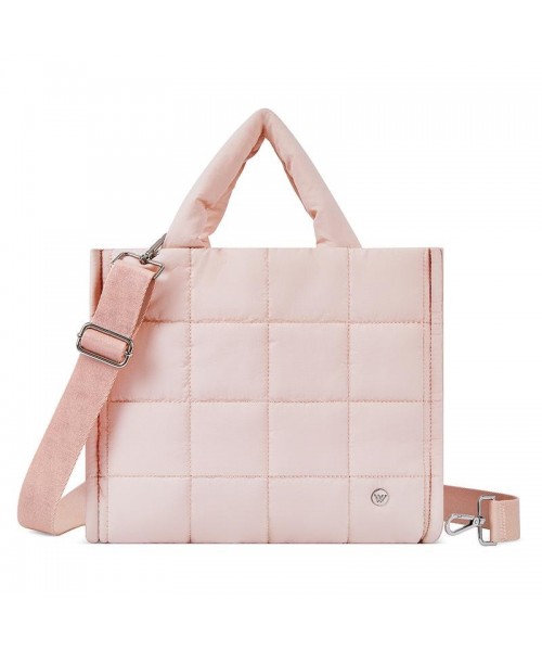 [Medium Version] Medium Puffer Tote Bag Quilted Crossbody Bags for Women Puffy Purse Nylon Shoulder Handbag with Adjustable Strap
