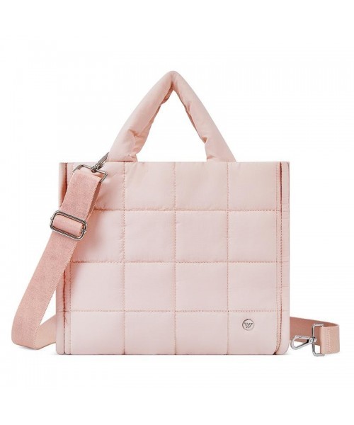 [Medium Version] Medium Puffer Tote Bag Quilted Crossbody Bags for Women Puffy Purse Nylon Shoulder Handbag with Adjustable Strap