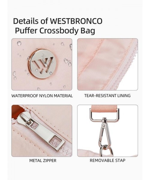 [Medium Version] Medium Puffer Tote Bag Quilted Crossbody Bags for Women Puffy Purse Nylon Shoulder Handbag with Adjustable Strap