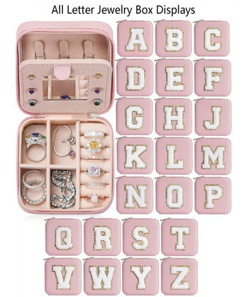 Portable Jewelry Box with Mirror for Gift, Summer Stylish Sequin Decorated Letter Pattern Jewelry Organizer, Cute Zipper Jewelry Storage Box for Women and Girls As Gift, Jewelry Case Room Accessories Portable Jewelry Box with Mirror for Gift, Summer Stylish Sequin Decorated Letter Pattern Jewelry Organizer, Cute Zipper Jewelry Storage Box for Women and Girls As Gift, Jewelry Case Room Accessories