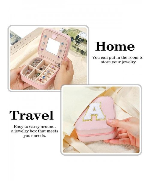 Portable Jewelry Box with Mirror for Gift, Summer Stylish Sequin Decorated Letter Pattern Jewelry Organizer, Cute Zipper Jewelry Storage Box for Women and Girls As Gift, Jewelry Case Room Accessories Portable Jewelry Box with Mirror for Gift, Summer Stylish Sequin Decorated Letter Pattern Jewelry Organizer, Cute Zipper Jewelry Storage Box for Women and Girls As Gift, Jewelry Case Room Accessories