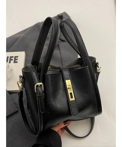 Women's Elegant Minimalist Handbag, Trendy Vintage Bucket Bag, Chic All-match Handbag for Daily & Work Use