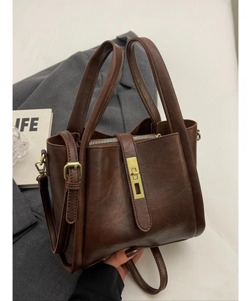 Women's Elegant Minimalist Handbag, Trendy Vintage Bucket Bag, Chic All-match Handbag for Daily & Work Use