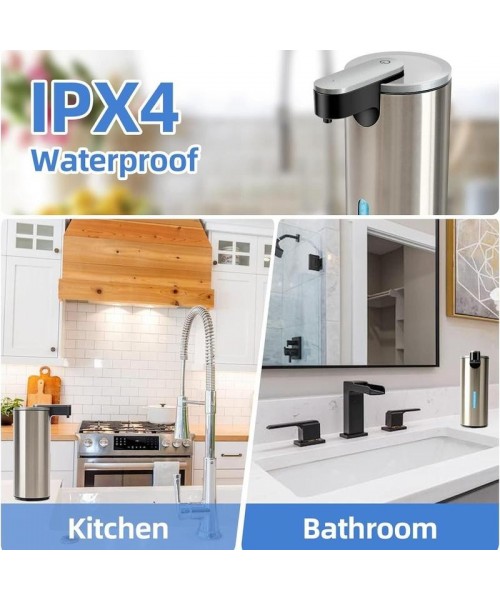 Stainless Steel Automatic Soap Dispenser, Battery Operated Electric Touchless Liquid Soap Dispenser with 3 Adjustable Volume Control [without Battery], Kitchen Gadgets, Fall Decor, Stocking Fillers Gift