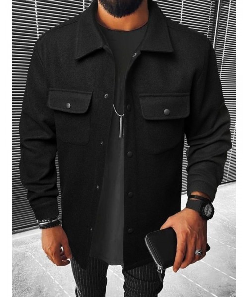 Men's Plain Long Sleeve Jacket, Men Designer Clothes, Casual Classic Button Front Flap Pocket Collared Outerwear for Fall, Designer Jacket Streetwear for Fall, Going Out Tops, Fall Outfits, Earthtone Fallfreshness Men's Plain Long Sleeve Jacket, Men Designer Clothes, Casual Classic Button Front Flap Pocket Collared Outerwear for Fall, Designer Jacket Streetwear for Fall, Going Out Tops, Fall Outfits, Earthtone Fallfreshness