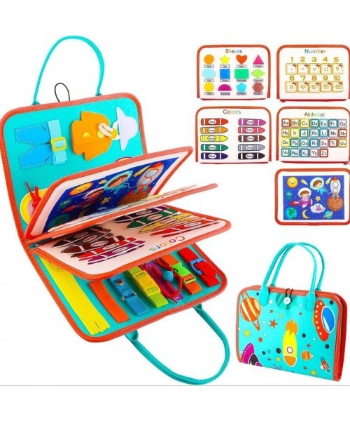 Busy Board Montessori Toy, Early Learning Handheld Activity Sensory Educational Board Toy, Thanksgiving Christmas Gift Set