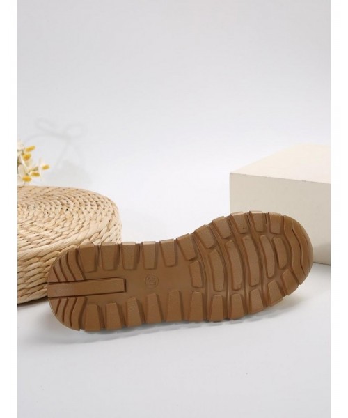 Women's Fashion Chain Decorated Low Top Round Toe Shoes, Fall Casual Slipon Walking Shoes for Girl, Comfortable Walking Shoes, Female Solid Shoes, Fall Outfits, Fall Freshness 2024 Fall Shoes