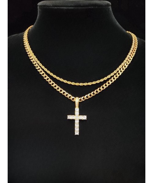 2024 Hip Hop Twist Chain Necklace & Rhinestone Cross Pendant Necklace, Birthday Gift for Bestie, Stainless Steel Matching Necklace Jewelry, Back To School Accessories, Fall Outfits, Fall Freshness Streetwear Mascs 2024 Hip Hop Twist Chain Necklace & Rhinestone Cross Pendant Necklace, Birthday Gift for Bestie, Stainless Steel Matching Necklace Jewelry, Back To School Accessories, Fall Outfits, Fall Freshness Streetwear Mascs