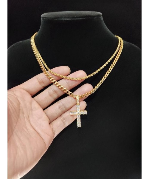 2024 Hip Hop Twist Chain Necklace & Rhinestone Cross Pendant Necklace, Birthday Gift for Bestie, Stainless Steel Matching Necklace Jewelry, Back To School Accessories, Fall Outfits, Fall Freshness Streetwear Mascs 2024 Hip Hop Twist Chain Necklace & Rhinestone Cross Pendant Necklace, Birthday Gift for Bestie, Stainless Steel Matching Necklace Jewelry, Back To School Accessories, Fall Outfits, Fall Freshness Streetwear Mascs