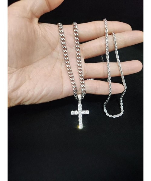 2024 Hip Hop Twist Chain Necklace & Rhinestone Cross Pendant Necklace, Birthday Gift for Bestie, Stainless Steel Matching Necklace Jewelry, Back To School Accessories, Fall Outfits, Fall Freshness Streetwear Mascs 2024 Hip Hop Twist Chain Necklace & Rhinestone Cross Pendant Necklace, Birthday Gift for Bestie, Stainless Steel Matching Necklace Jewelry, Back To School Accessories, Fall Outfits, Fall Freshness Streetwear Mascs