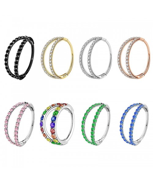 Oufer 20G Double Hoop Hinged Segment Nose Ring 316L Stainless Steel Oufer 20G Double Hoop Hinged Segment Nose Ring 316L Stainless Steel