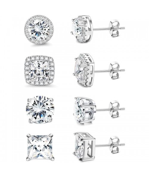 Cubic Zirconia Stud Earrings | Hypoallergenic Sterling Silver Post Earrings | Big Brilliant Stud Earrings for Women Men Cubic Zirconia Stud Earrings | Hypoallergenic Sterling Silver Post Earrings | Big Brilliant Stud Earrings for Women Men