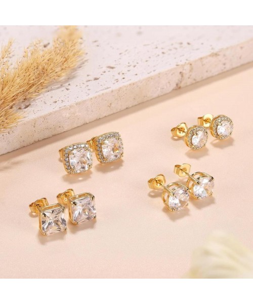 Cubic Zirconia Stud Earrings | Hypoallergenic Sterling Silver Post Earrings | Big Brilliant Stud Earrings for Women Men Cubic Zirconia Stud Earrings | Hypoallergenic Sterling Silver Post Earrings | Big Brilliant Stud Earrings for Women Men