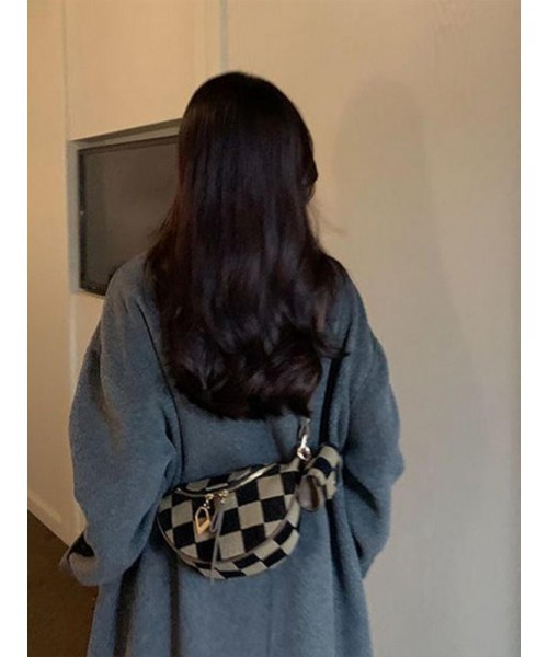 Women's Checked Pattern Fanny Pack, with Headphone Bag, Fashionable PU&nbsp;Leather Zipper Bum Bag for Daily Used, Casual Trendy Versatile High-quality Daily Commuting Bag