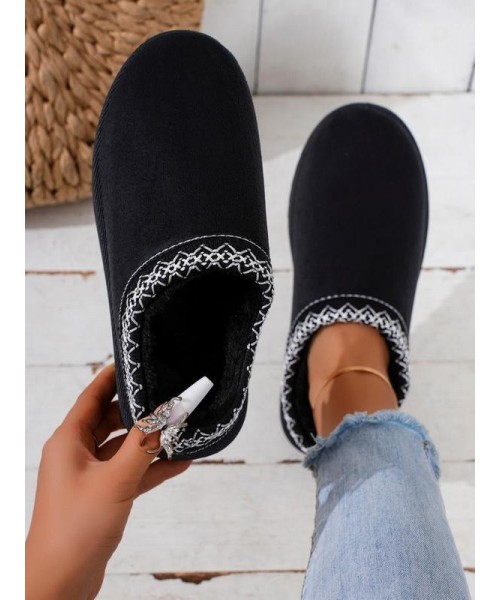 Women's Solid Color Plush Lining Slippers, Casual Soft Comfortable Home Slippers, Warm Slippers for Indoor & Outdoor Use for Fall & Winter Women's Solid Color Plush Lining Slippers, Casual Soft Comfortable Home Slippers, Warm Slippers for Indoor & Outdoor Use for Fall & Winter