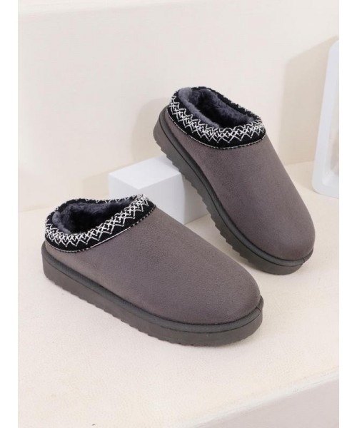 Women's Solid Color Plush Lining Slippers, Casual Soft Comfortable Home Slippers, Warm Slippers for Indoor & Outdoor Use for Fall & Winter Women's Solid Color Plush Lining Slippers, Casual Soft Comfortable Home Slippers, Warm Slippers for Indoor & Outdoor Use for Fall & Winter