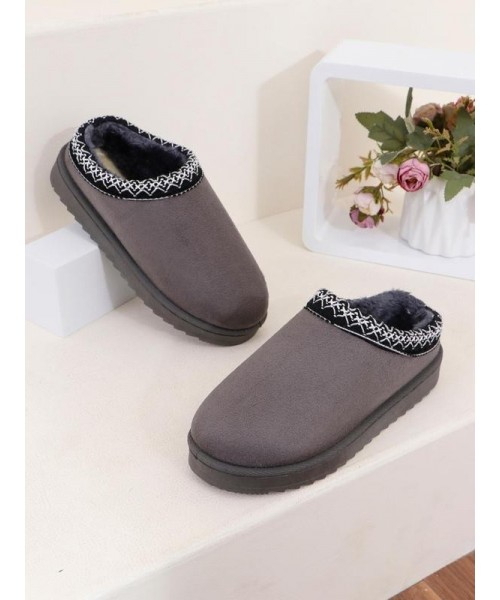 Women's Solid Color Plush Lining Slippers, Casual Soft Comfortable Home Slippers, Warm Slippers for Indoor & Outdoor Use for Fall & Winter Women's Solid Color Plush Lining Slippers, Casual Soft Comfortable Home Slippers, Warm Slippers for Indoor & Outdoor Use for Fall & Winter