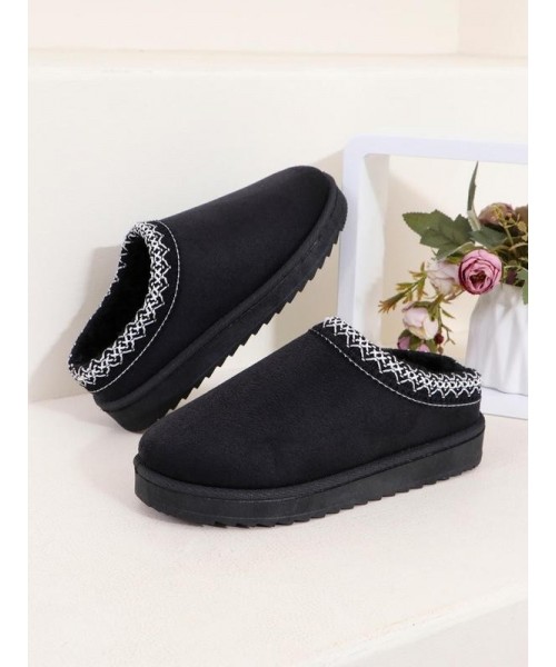 Women's Solid Color Plush Lining Slippers, Casual Soft Comfortable Home Slippers, Warm Slippers for Indoor & Outdoor Use for Fall & Winter Women's Solid Color Plush Lining Slippers, Casual Soft Comfortable Home Slippers, Warm Slippers for Indoor & Outdoor Use for Fall & Winter