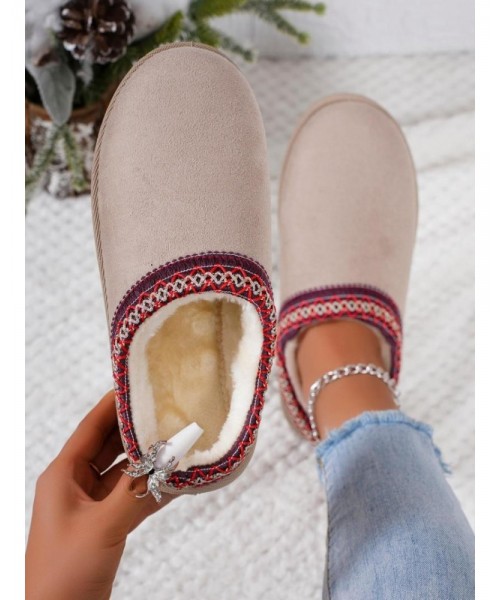 Women's Solid Color Plush Lining Slippers, Casual Soft Comfortable Home Slippers, Warm Slippers for Indoor & Outdoor Use for Fall & Winter Women's Solid Color Plush Lining Slippers, Casual Soft Comfortable Home Slippers, Warm Slippers for Indoor & Outdoor Use for Fall & Winter