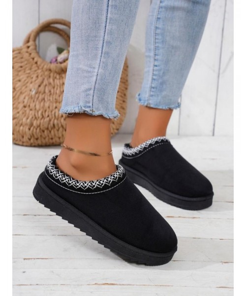 Women's Solid Color Plush Lining Slippers, Casual Soft Comfortable Home Slippers, Warm Slippers for Indoor & Outdoor Use for Fall & Winter Women's Solid Color Plush Lining Slippers, Casual Soft Comfortable Home Slippers, Warm Slippers for Indoor & Outdoor Use for Fall & Winter