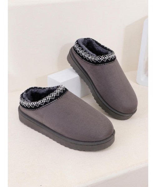 Women's Solid Color Plush Lining Slippers, Casual Soft Comfortable Home Slippers, Warm Slippers for Indoor & Outdoor Use for Fall & Winter Women's Solid Color Plush Lining Slippers, Casual Soft Comfortable Home Slippers, Warm Slippers for Indoor & Outdoor Use for Fall & Winter