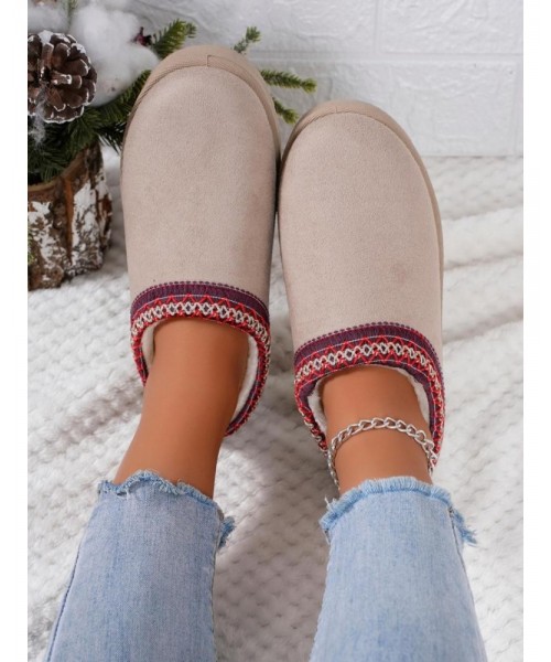 Women's Solid Color Plush Lining Slippers, Casual Soft Comfortable Home Slippers, Warm Slippers for Indoor & Outdoor Use for Fall & Winter Women's Solid Color Plush Lining Slippers, Casual Soft Comfortable Home Slippers, Warm Slippers for Indoor & Outdoor Use for Fall & Winter