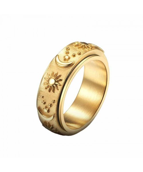 Moon Star Sun Stainless Steel Spinner Ring for Black Friday Specials Size 4-13 Moon Star Sun Stainless Steel Spinner Ring for Black Friday Specials Size 4-13