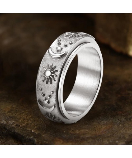 Moon Star Sun Stainless Steel Spinner Ring for Black Friday Specials Size 4-13 Moon Star Sun Stainless Steel Spinner Ring for Black Friday Specials Size 4-13