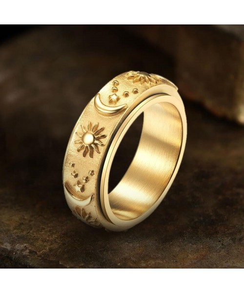Moon Star Sun Stainless Steel Spinner Ring for Black Friday Specials Size 4-13 Moon Star Sun Stainless Steel Spinner Ring for Black Friday Specials Size 4-13