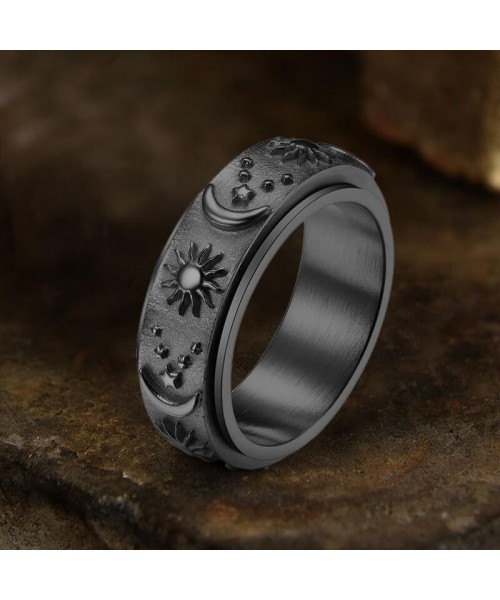 Moon Star Sun Stainless Steel Spinner Ring for Black Friday Specials Size 4-13 Moon Star Sun Stainless Steel Spinner Ring for Black Friday Specials Size 4-13