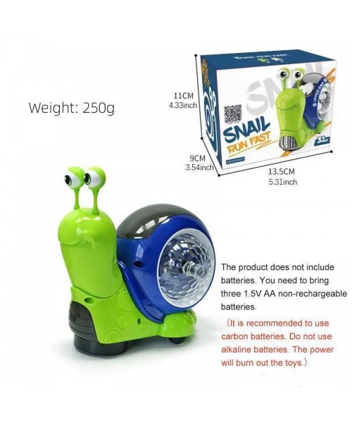 Crawling Snail Design Music Toys, Electric Snail Toy, Cute Electronic Animal Crawl Toy, Toys with Built-in LED Light, Interactive Learning Toy