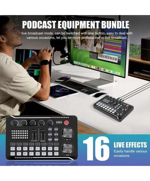 Live Sound Card with DJ Mixer Effects & Voice Changer,&nbsp;Multi-Application Podcast Production Studio Equipment, Sound Card&nbsp;for Streaming Podcasting Gaming