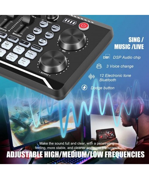 Live Sound Card with DJ Mixer Effects & Voice Changer,&nbsp;Multi-Application Podcast Production Studio Equipment, Sound Card&nbsp;for Streaming Podcasting Gaming