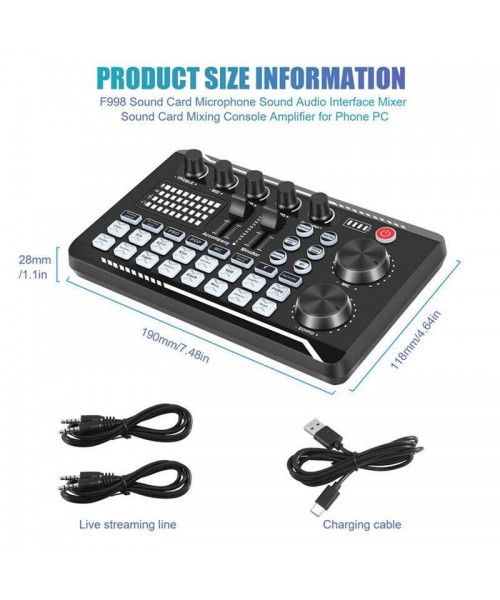 Live Sound Card with DJ Mixer Effects & Voice Changer,&nbsp;Multi-Application Podcast Production Studio Equipment, Sound Card&nbsp;for Streaming Podcasting Gaming