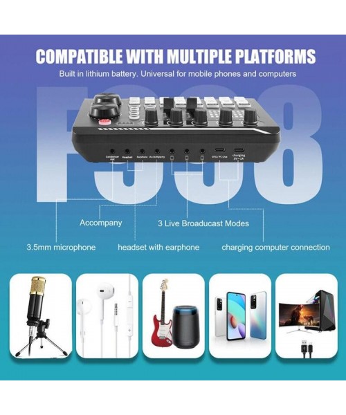 Live Sound Card with DJ Mixer Effects & Voice Changer,&nbsp;Multi-Application Podcast Production Studio Equipment, Sound Card&nbsp;for Streaming Podcasting Gaming