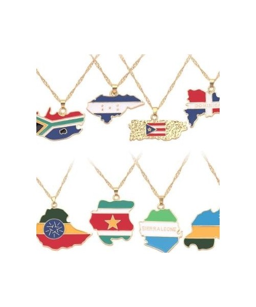 Hot selling creative world maps, national flags, necklaces, pendants,Women and men jewelry,tiktok shop