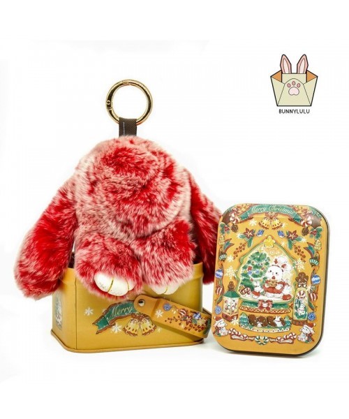 Handmade Soft Bunny PomPom Keychain with Tin Box, Cute Charms for Phone Bag Car, Fashion Accessories, Plush Pendants, Gifts for Women Girls
