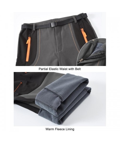 Men's Snow Ski Hiking Pants Waterproof Winter Fleece Lined Pants Camping Skiing Ice Fishing Pants with Belt Men's Snow Ski Hiking Pants Waterproof Winter Fleece Lined Pants Camping Skiing Ice Fishing Pants with Belt