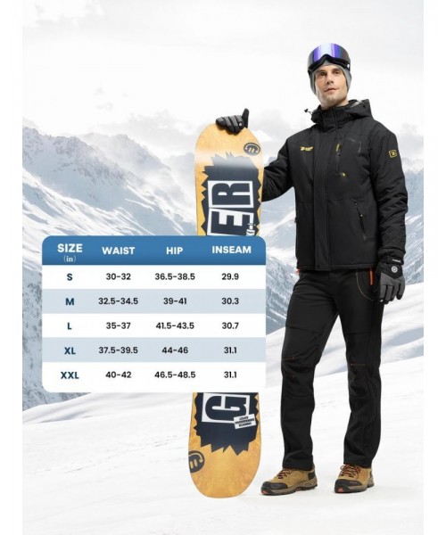 Men's Snow Ski Hiking Pants Waterproof Winter Fleece Lined Pants Camping Skiing Ice Fishing Pants with Belt Men's Snow Ski Hiking Pants Waterproof Winter Fleece Lined Pants Camping Skiing Ice Fishing Pants with Belt