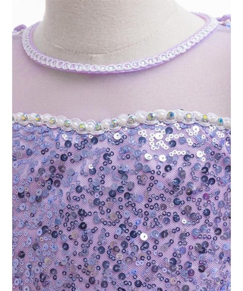 Girl's Contrast Mesh Sequin Decor Faux Pearl Decor Princess Dress, Elegant Puff Sleeve Round Neck Dress for Party, Kids Clothing for All Seasons Girl's Contrast Mesh Sequin Decor Faux Pearl Decor Princess Dress, Elegant Puff Sleeve Round Neck Dress for Party, Kids Clothing for All Seasons