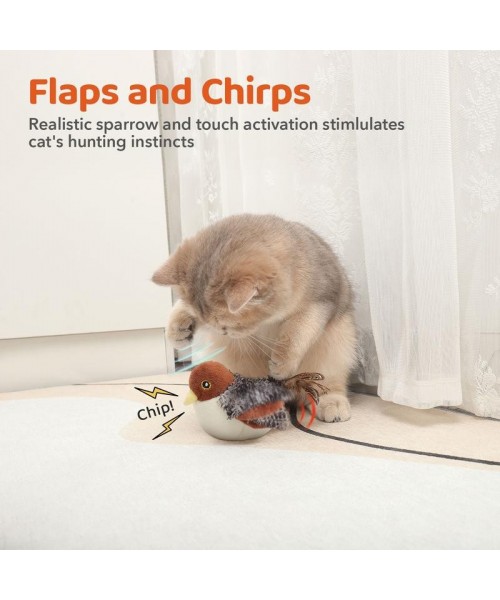 Cat Toys Flapping Bird (DON'T FLY), Lifelike Chirping Cat Kicker (DON'T FLY), Rechargeable Touch Activated Interactive Kitten Toy Cat Toys Flapping Bird (DON'T FLY), Lifelike Chirping Cat Kicker (DON'T FLY), Rechargeable Touch Activated Interactive Kitten Toy