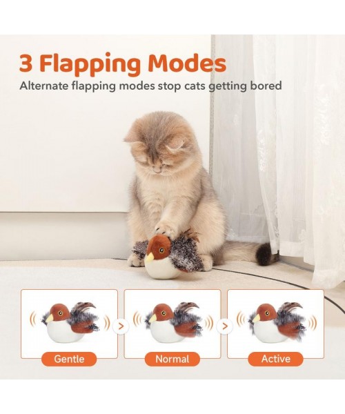 Cat Toys Flapping Bird (DON'T FLY), Lifelike Chirping Cat Kicker (DON'T FLY), Rechargeable Touch Activated Interactive Kitten Toy Cat Toys Flapping Bird (DON'T FLY), Lifelike Chirping Cat Kicker (DON'T FLY), Rechargeable Touch Activated Interactive Kitten Toy
